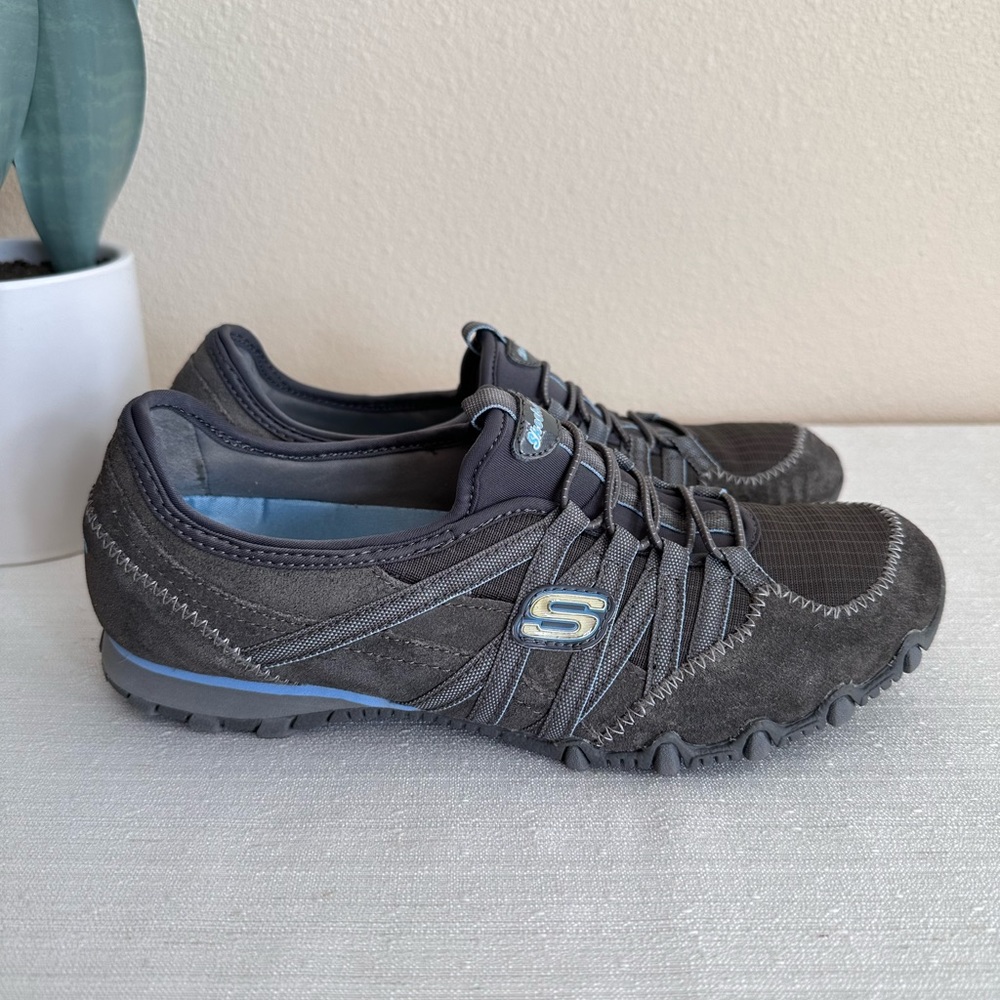 Skechers Gray Suede Low Top Slip On Casual Active Sneakers Women’s 7 - Picture 4 of 13